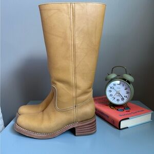 Frye Banana Leather Wide Calf Boots